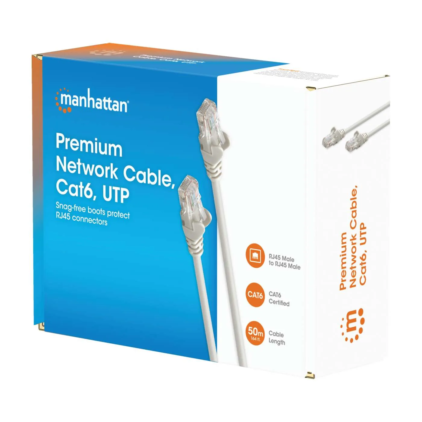 Manhattan Cat6 cavo rete UTP 50m grigio rame
