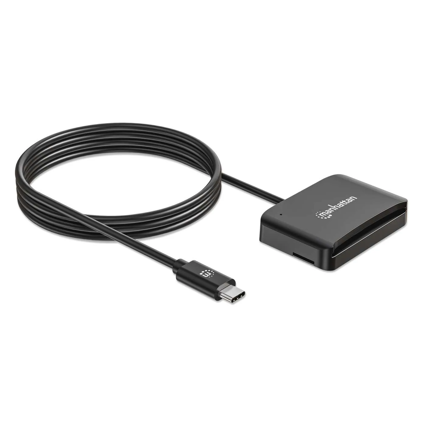 Manhattan Lettore Smart Card USB-C con Slot microSD Nero