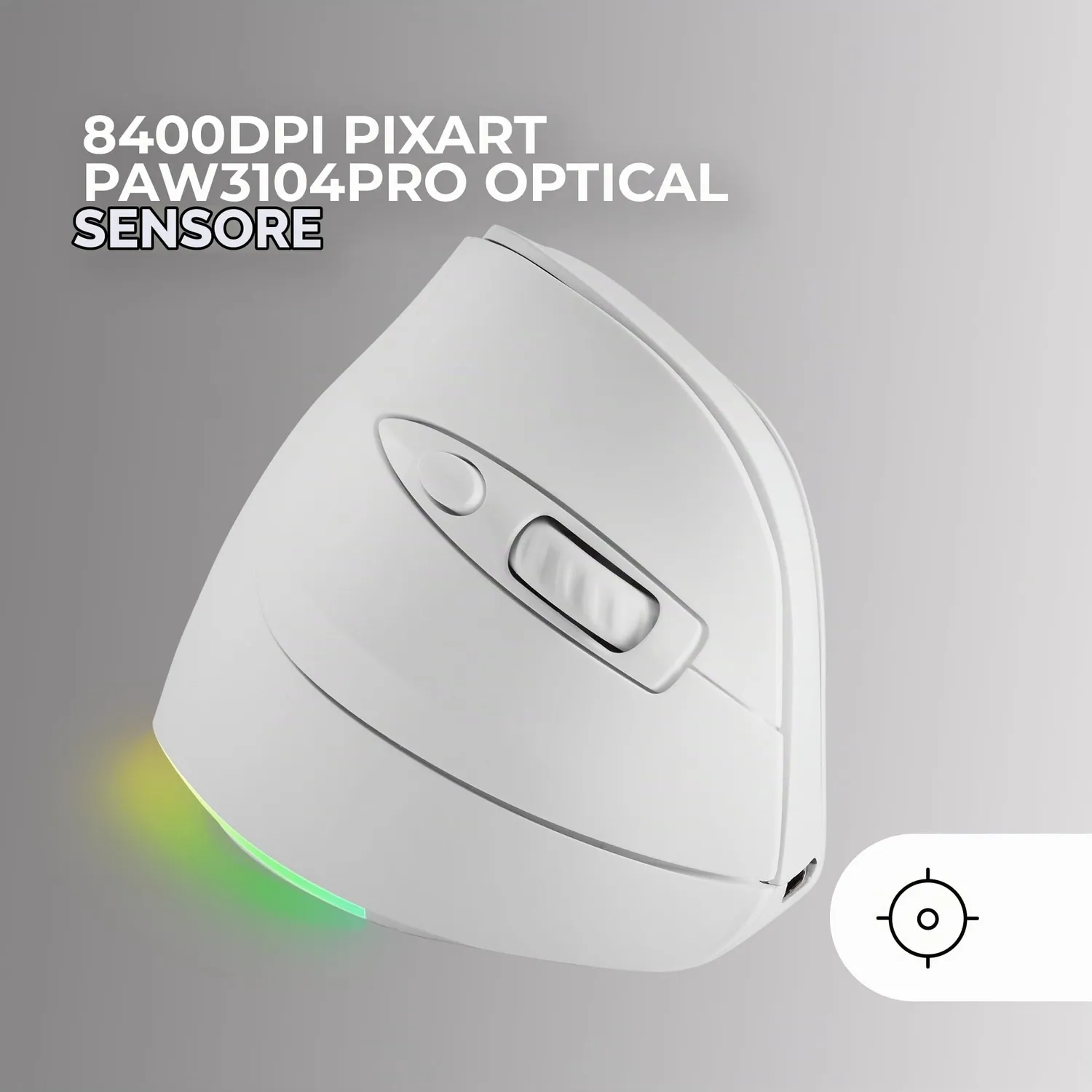 Mars Gaming MM-SK mouse verticale wireless bianco 8400DPI
