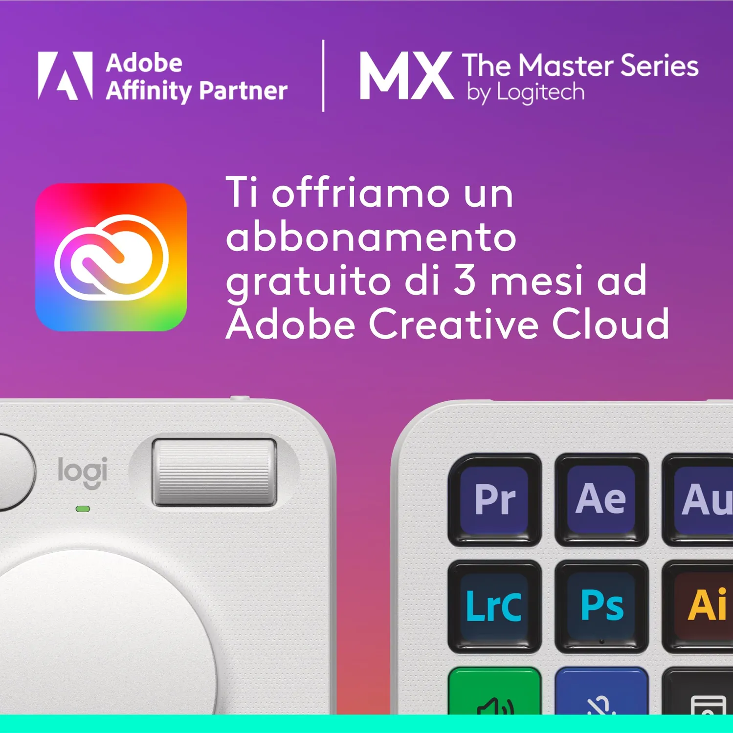 Logitech MX Creative Console keypad bianco programmabile