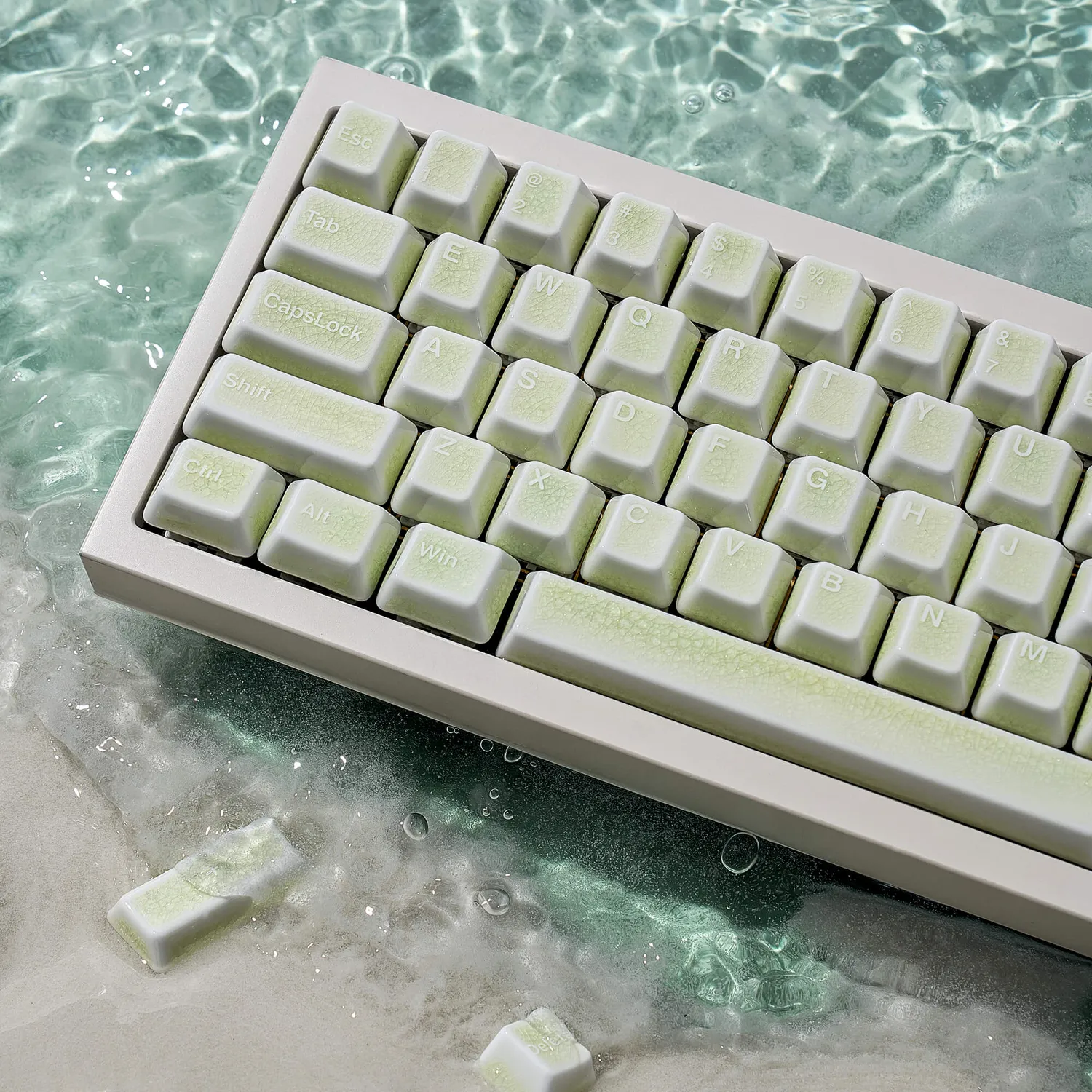 Cerakey Full Set keycap ceramica Green Crazed 113 tasti