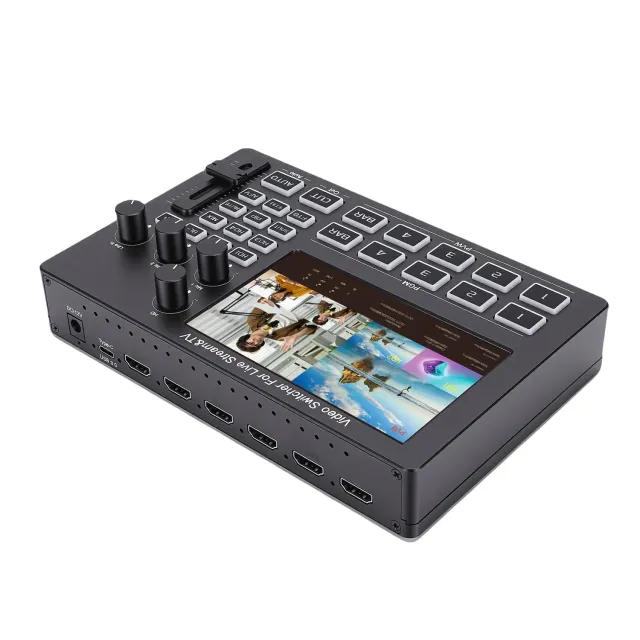 Zunate Switcher Video HDMI 4 Canali Schermo 5 Pollici 1080p