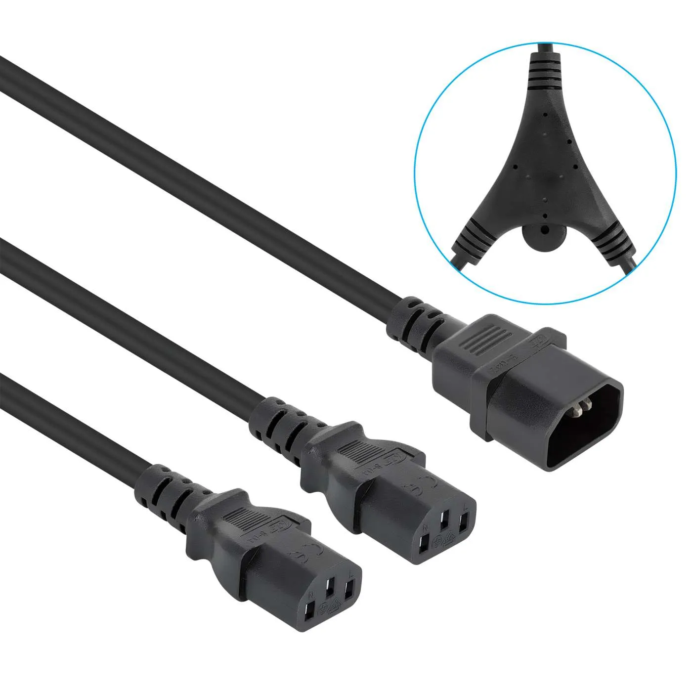 Manhattan Cavo Y-Splitter 2x C13 a C14 1,8 m Nero