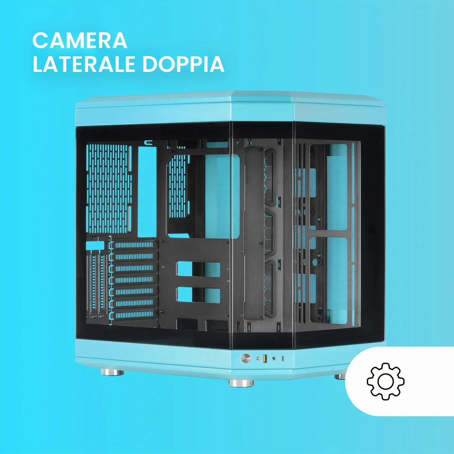Mars Gaming MC-3T case ATX vetro blu tripla finestra