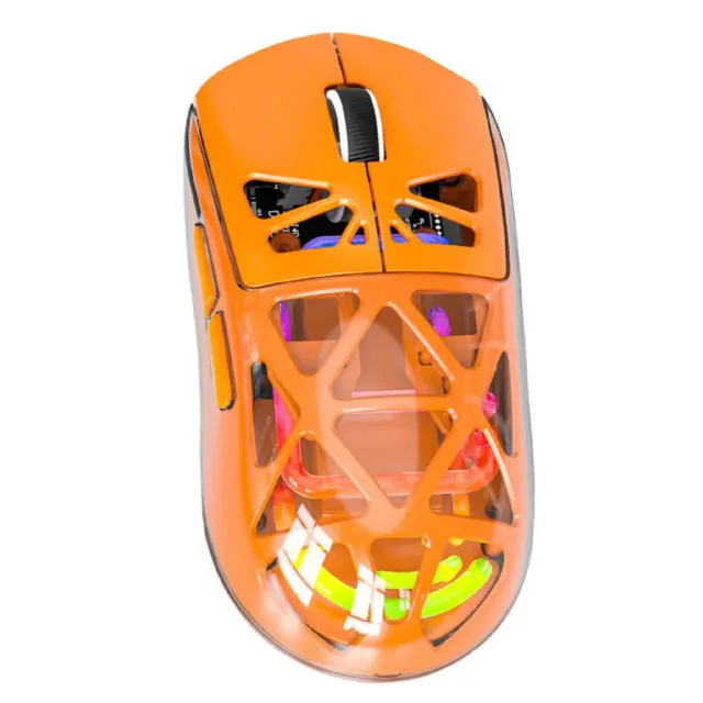 Zunate M7 Mouse Wireless RGB Orange 500mAh Tripla Connessione