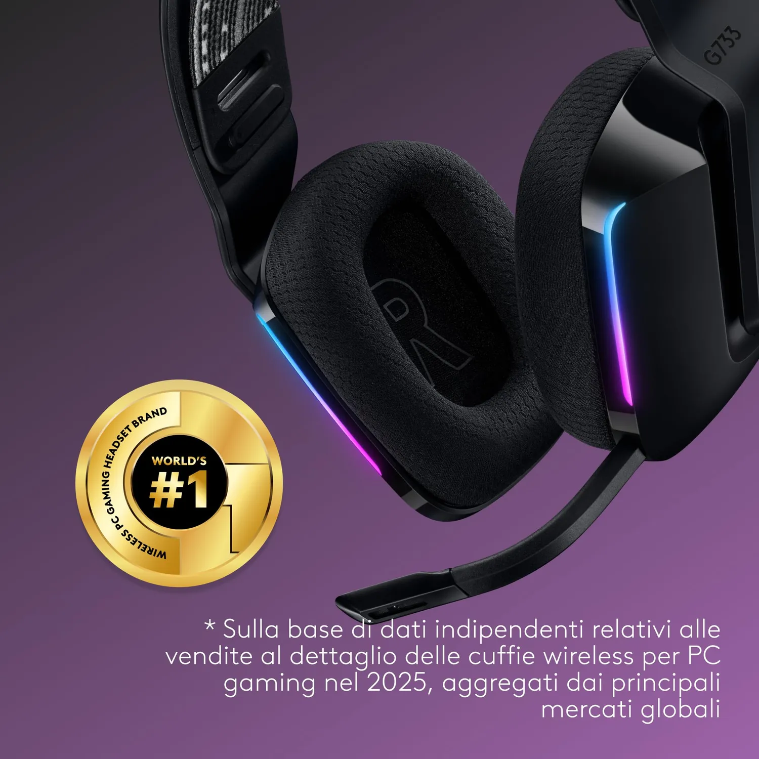 Logitech G G733 cuffie gaming wireless nere