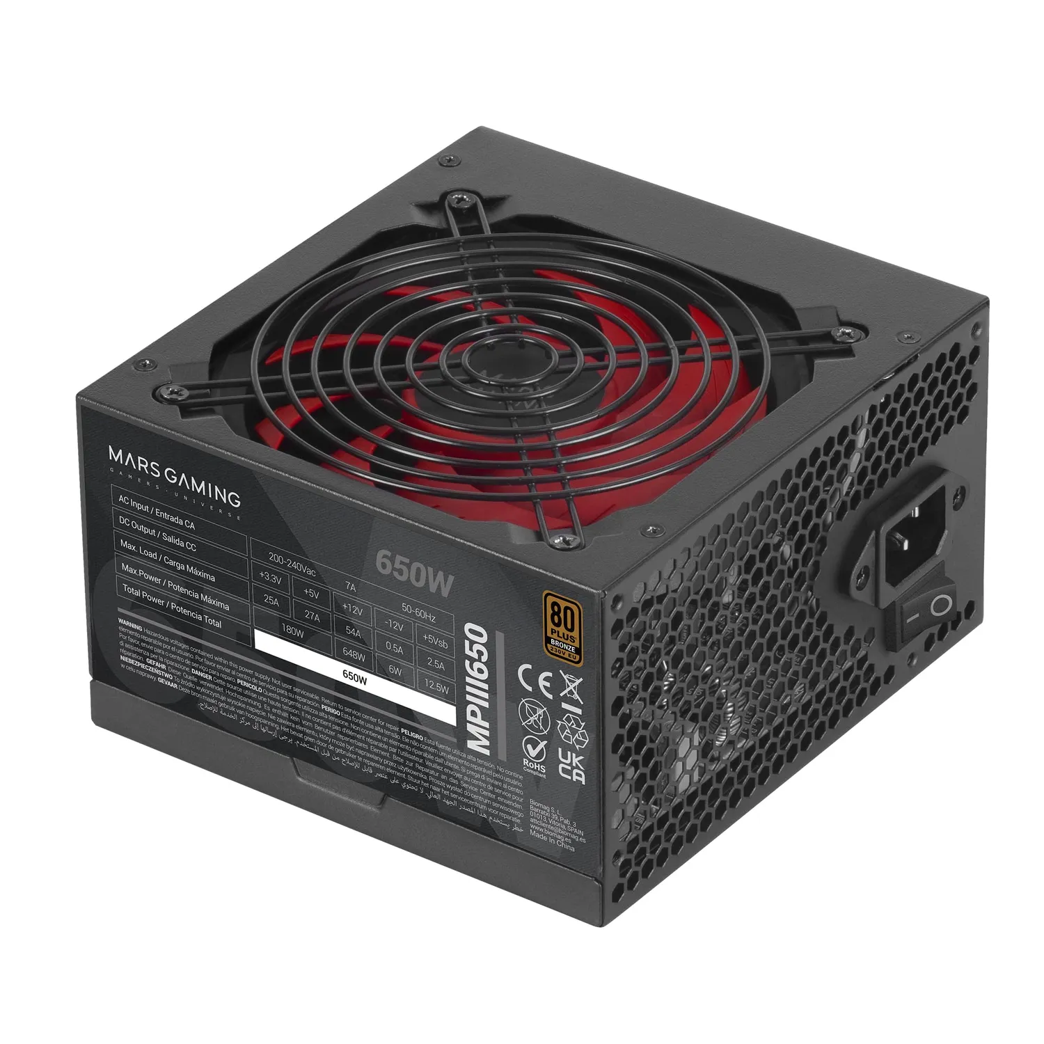 Mars Gaming MPIII650W alimentatore ATX 650W bianco Bronze