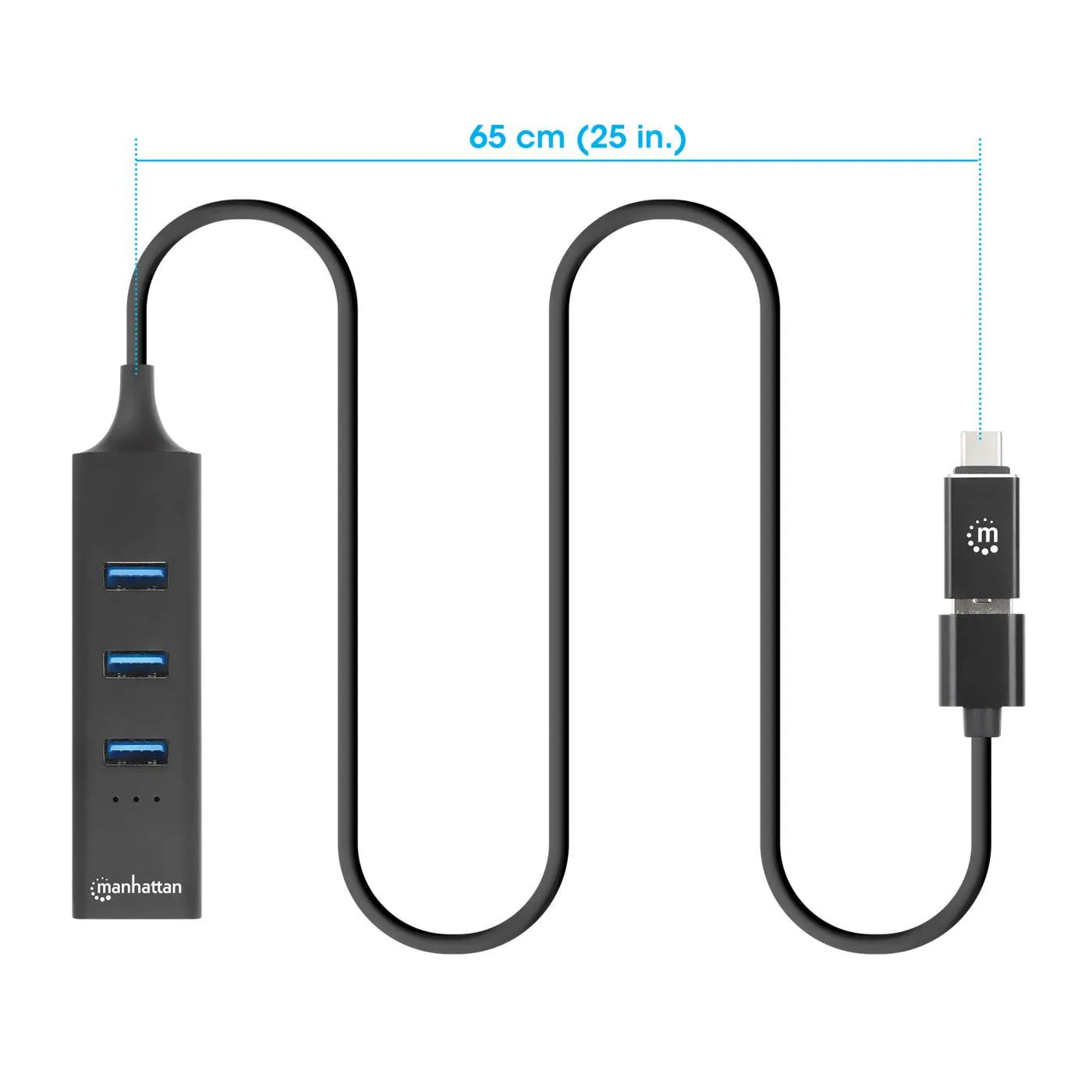 Manhattan 3-Port USB 3.0 Combo Hub rete Gigabit Ethernet