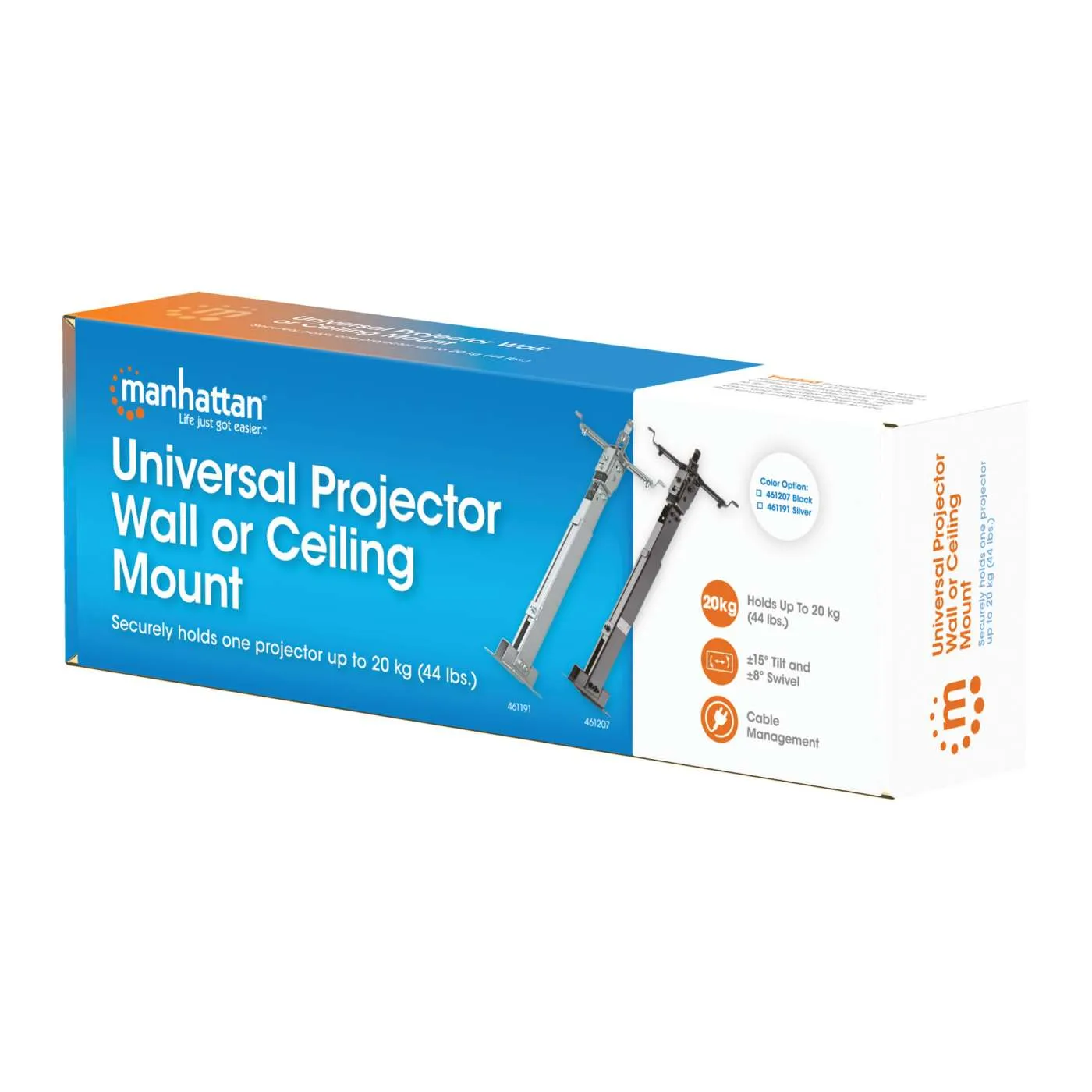 Manhattan Universal Supporto Proiettore Parete Soffitto Nero 20 kg