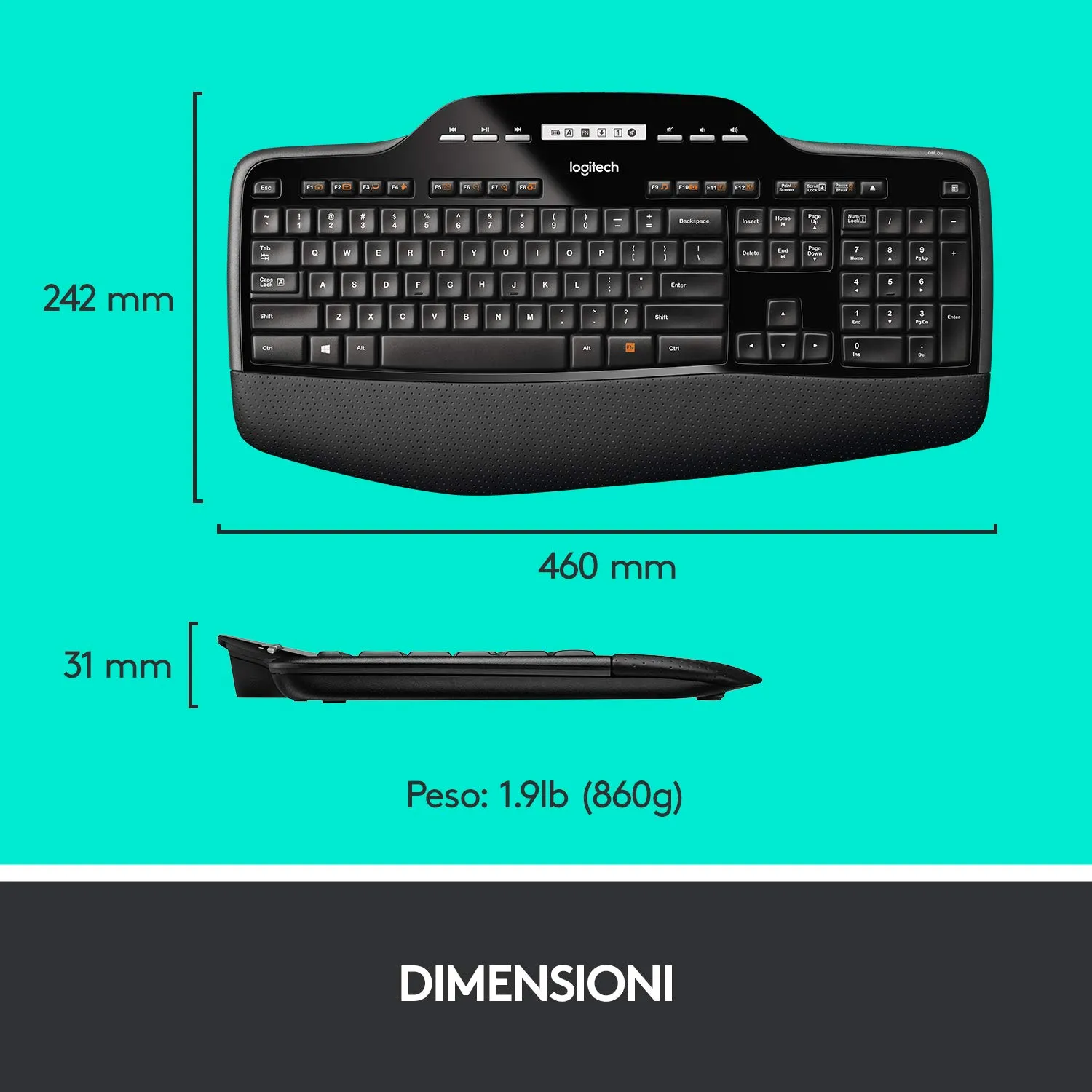 Logitech MK710 combo tastiera mouse wireless ITA QWERTY
