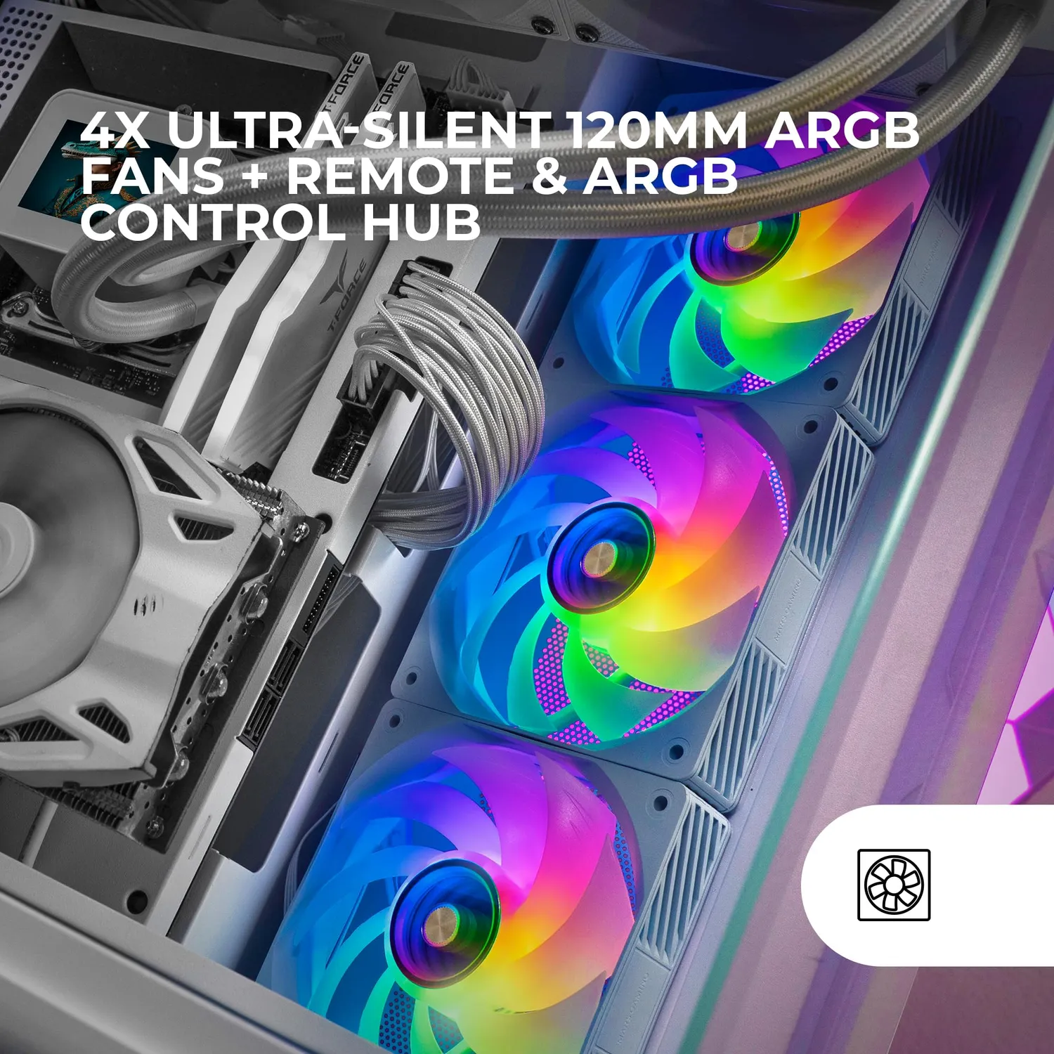Mars Gaming MF-SI4KIT kit 4 ventole 120mm ARGB bianco