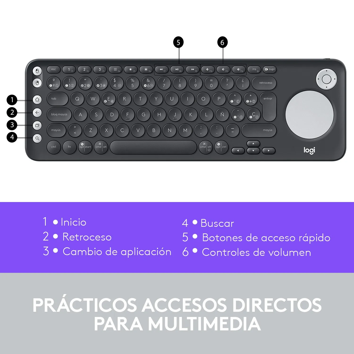 Logitech K600 tastiera wireless TV touchpad