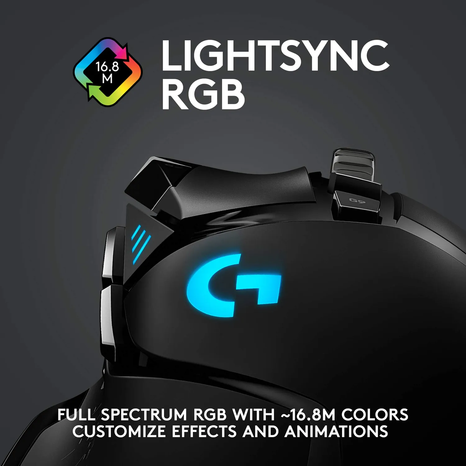 Logitech G502 mouse gaming cablato 25600dpi pesi regolabili
