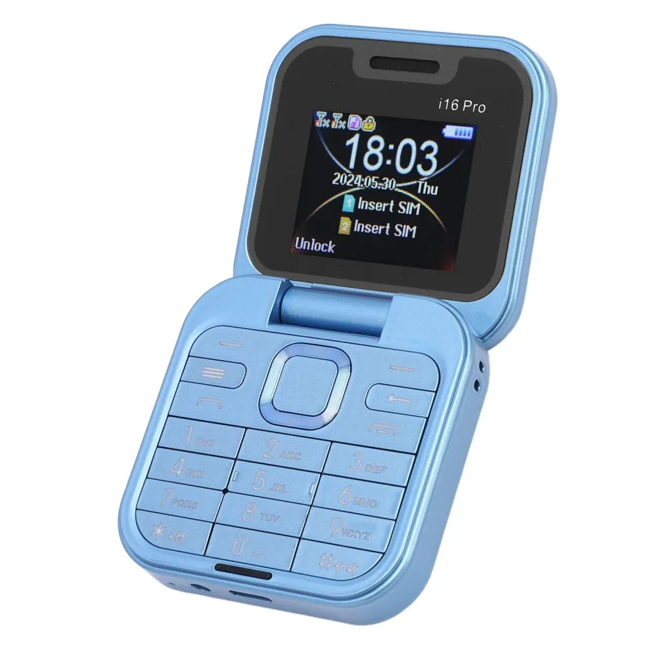Zunate Flip Telefono a Conchiglia Blu 2G Dual SIM