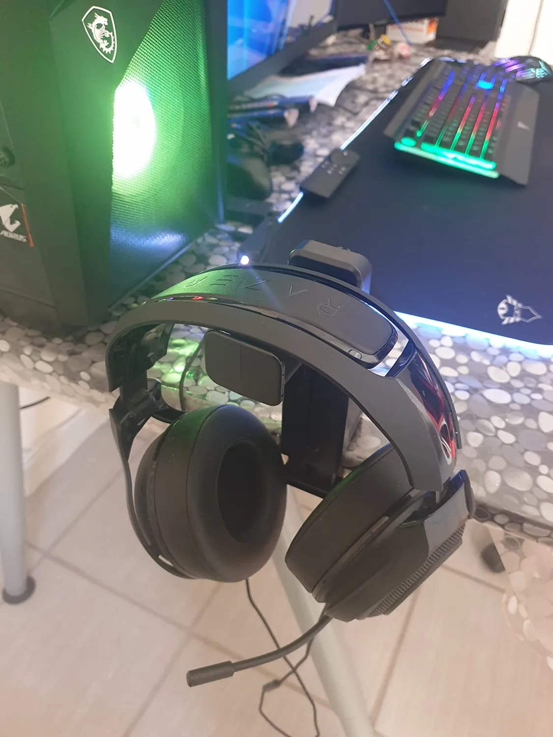 Mars Gaming MHH2 supporto cuffie nero doppio regolabile