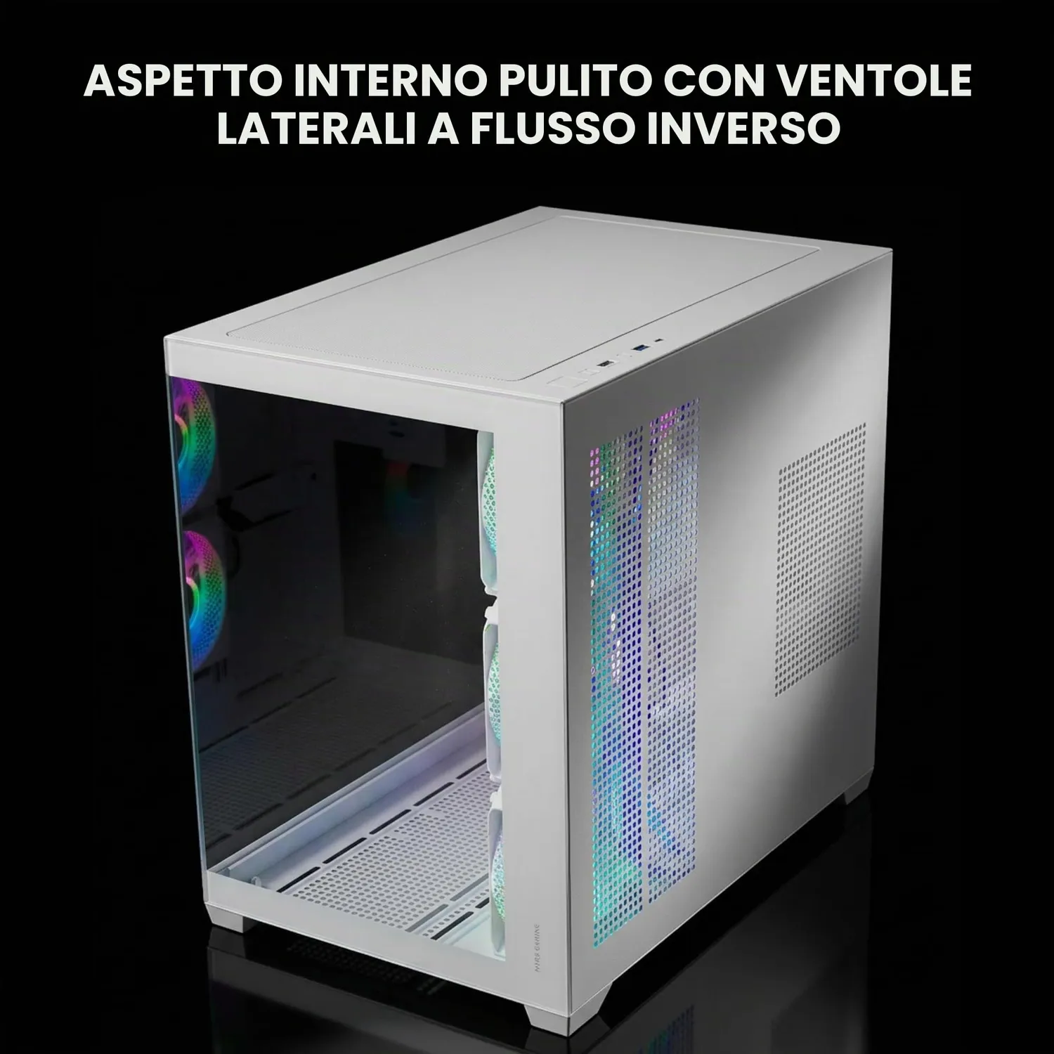 Mars Gaming MCV5 case PC ATX bianco vetro panoramico