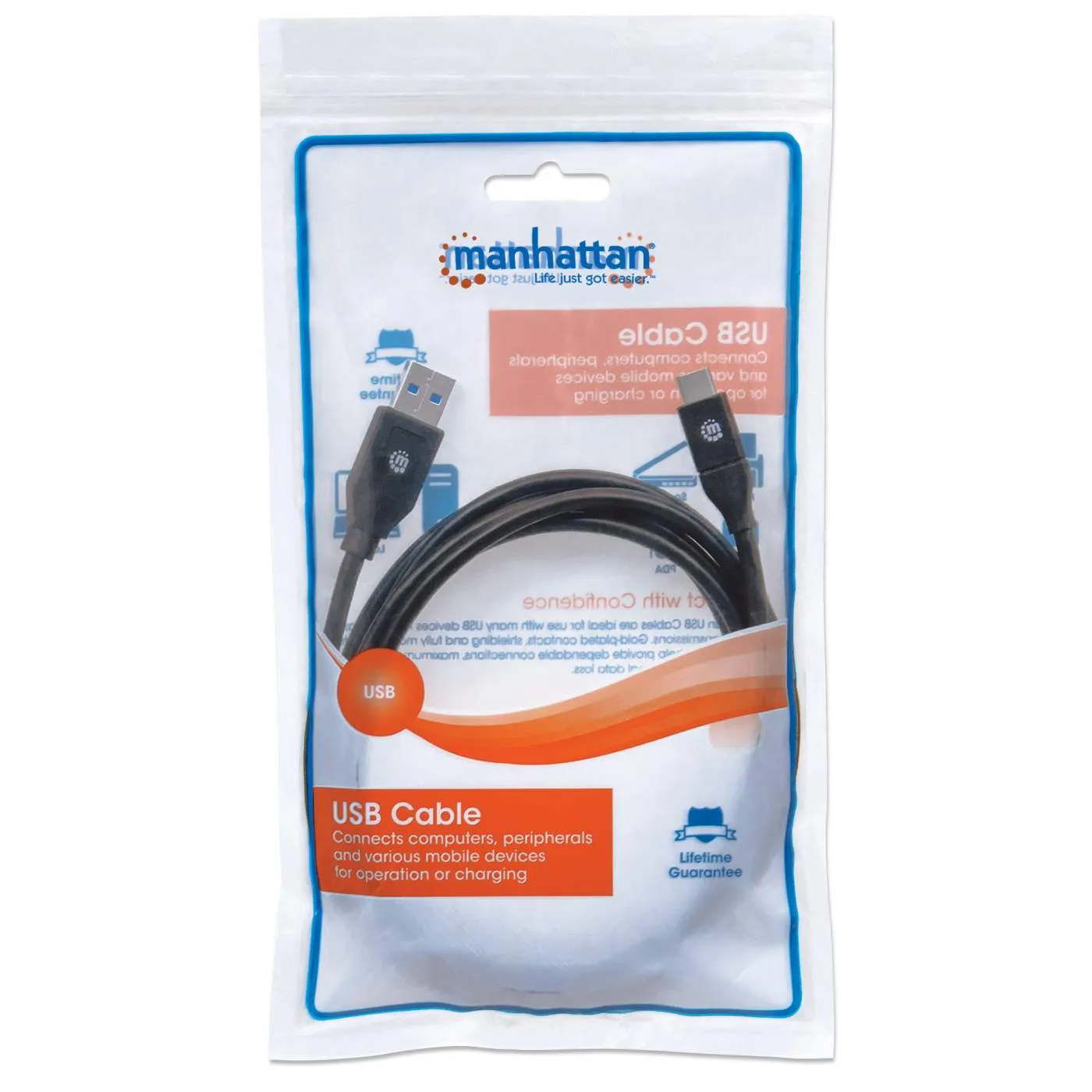 Manhattan USB-A USB-C cavo 2 m 5 Gbps