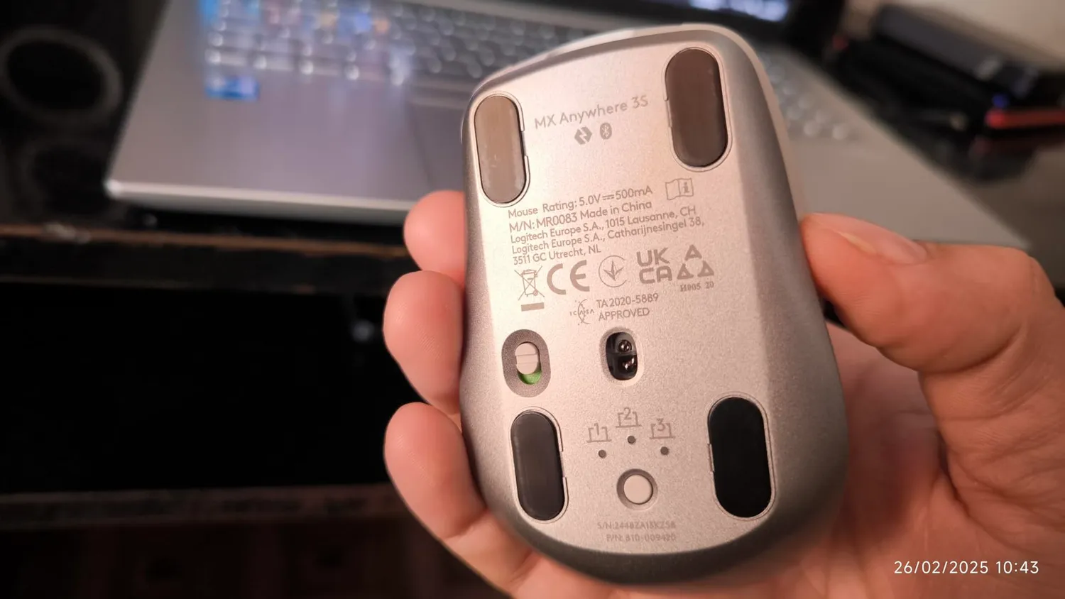 Logitech MX Anywhere 3S mouse wireless grafite