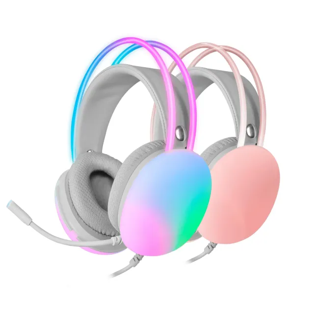 Mars Gaming MH-Glow MHGLOWP cuffie gaming bianco RGB