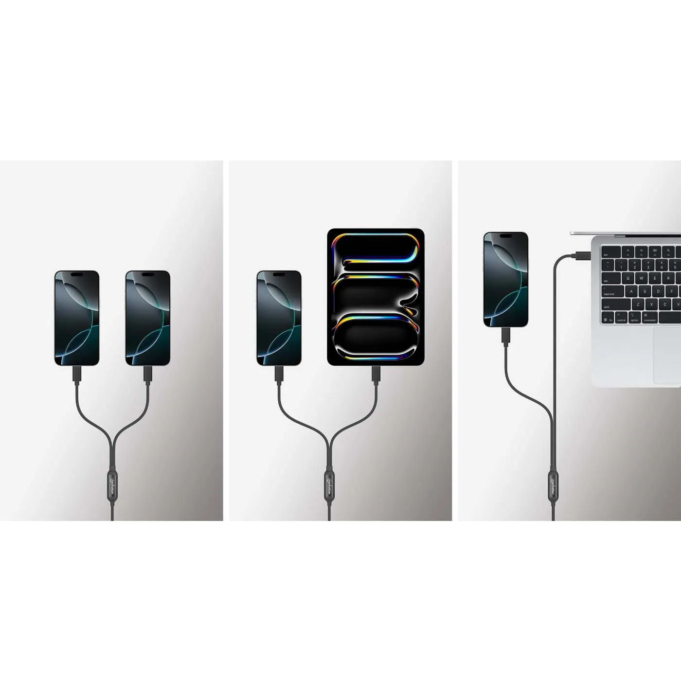 Manhattan Dual cavo ricarica USB-C 100W 2 m doppio