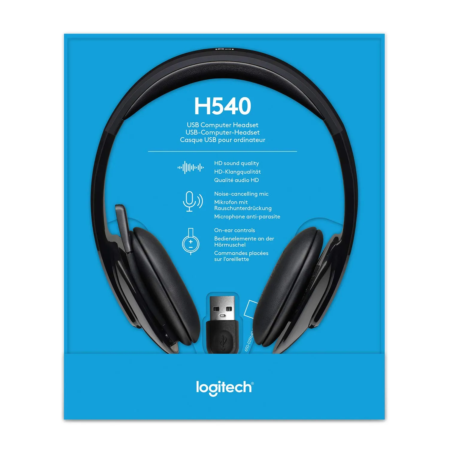 Logitech H540 cuffie cablate USB con cancellazione rumore