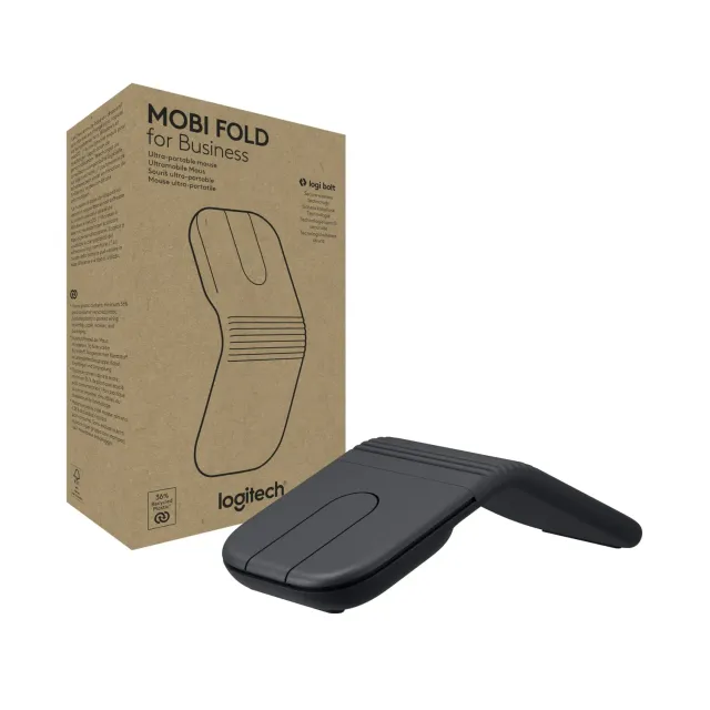 Logitech Mobi Fold mouse wireless pieghevole bluetooth grafite