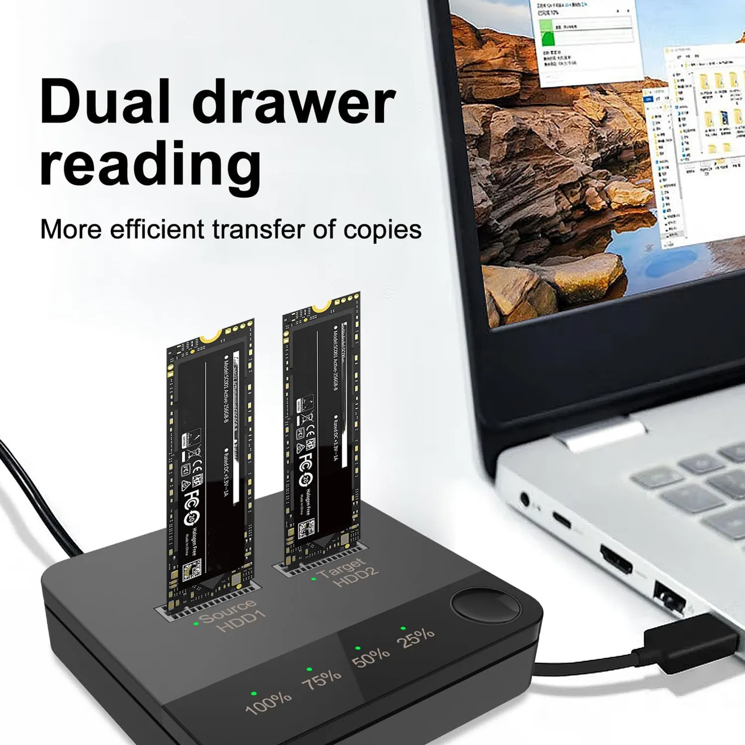 Zunate duplicatore SSD M.2 SATA dual bay Type-C