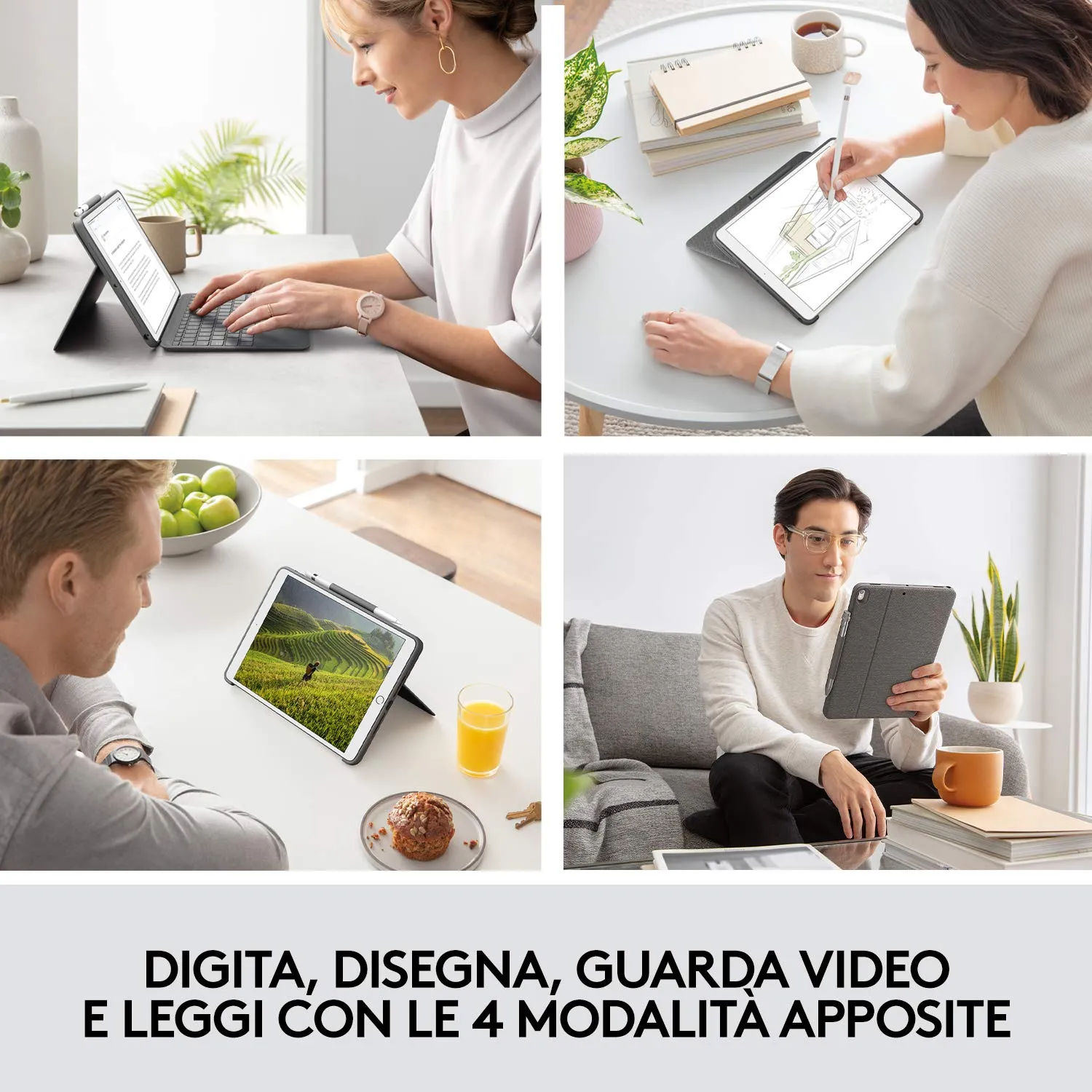 Logitech Combo Touch custodia tastiera iPad Air ITA retroilluminata