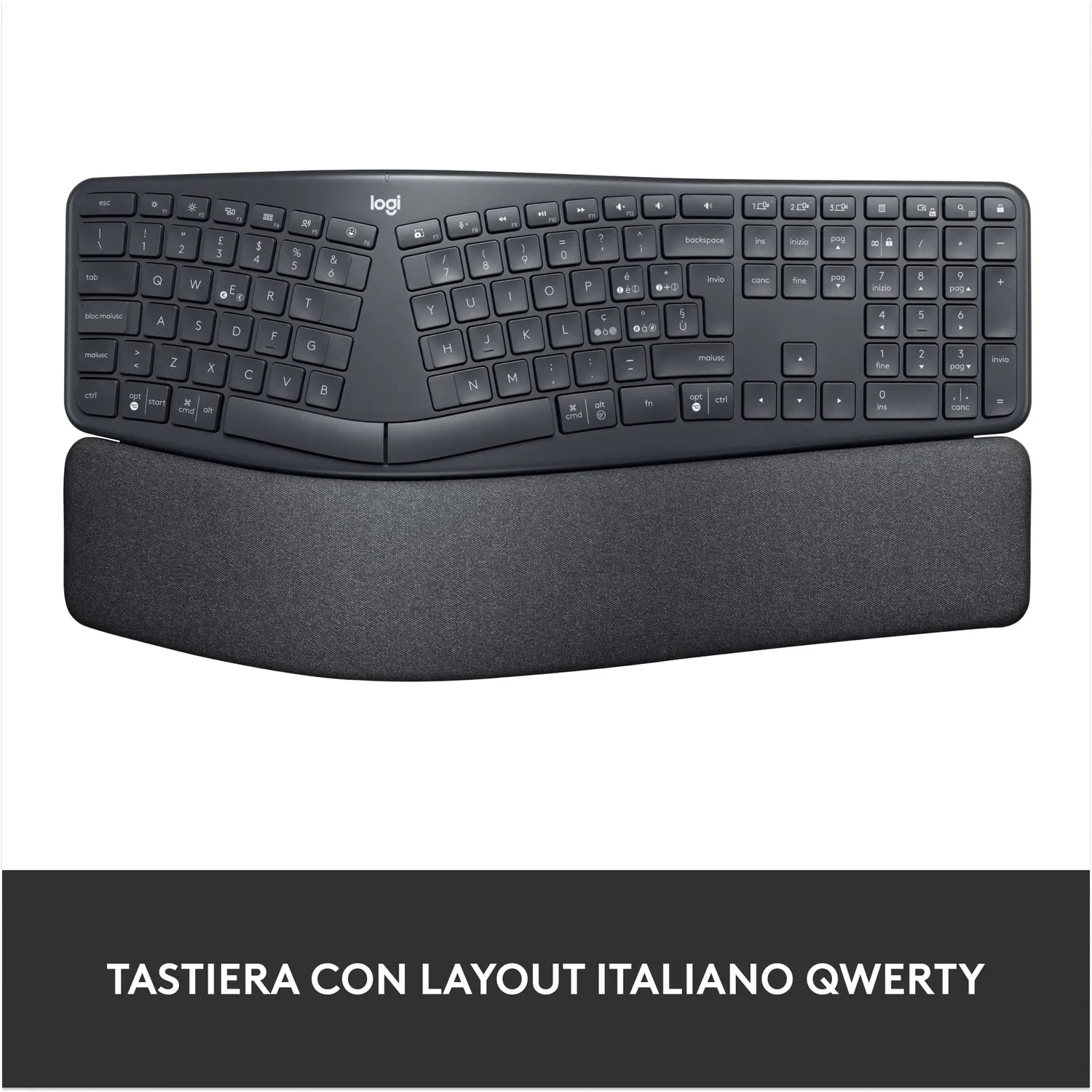 Logitech ERGO K860 tastiera wireless ITA ergonomica