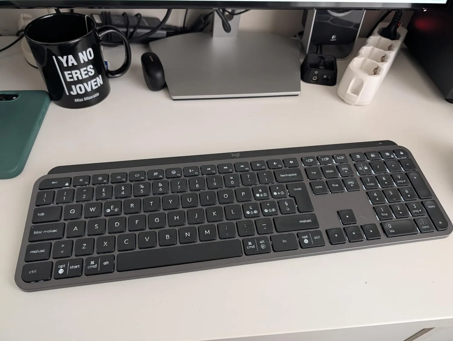 Logitech MX Keys S tastiera wireless grigio chiaro ITA