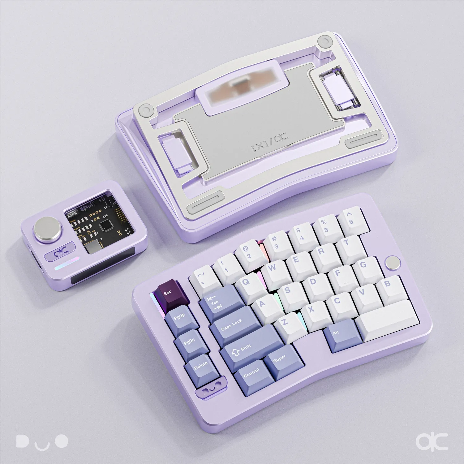 QK Alice Duo tastiera ergonomica split rosa wireless