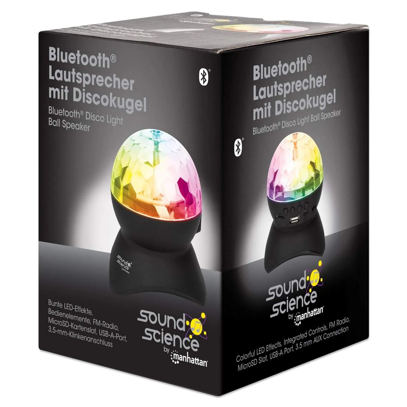 Manhattan Sound Science Cassa Bluetooth Disco Light LED