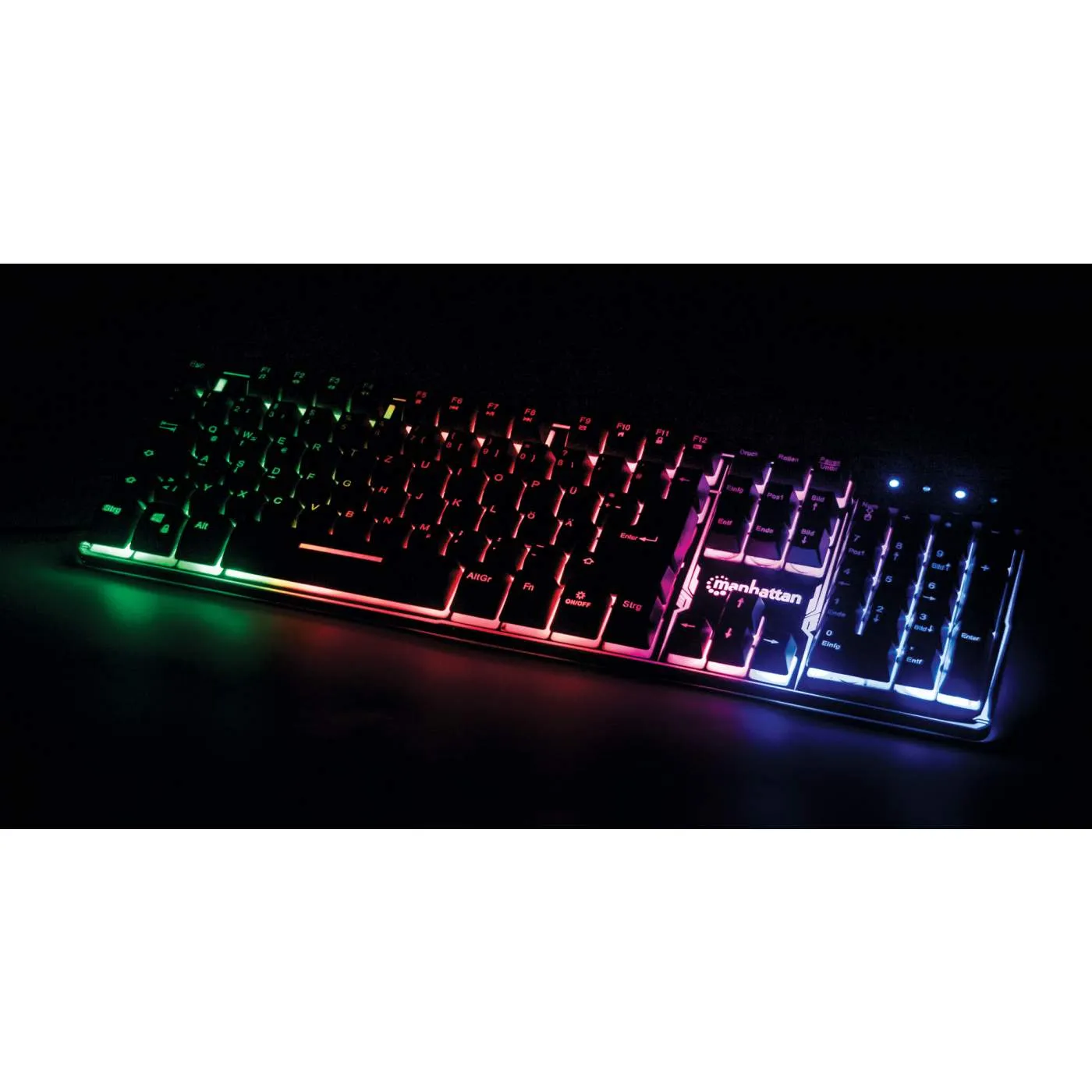 Manhattan Metal Base tastiera gaming USB nera retroilluminata