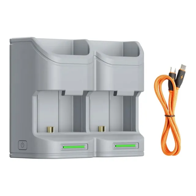 Zunate PS-LPE6 caricabatterie doppio LP-E6 grigio