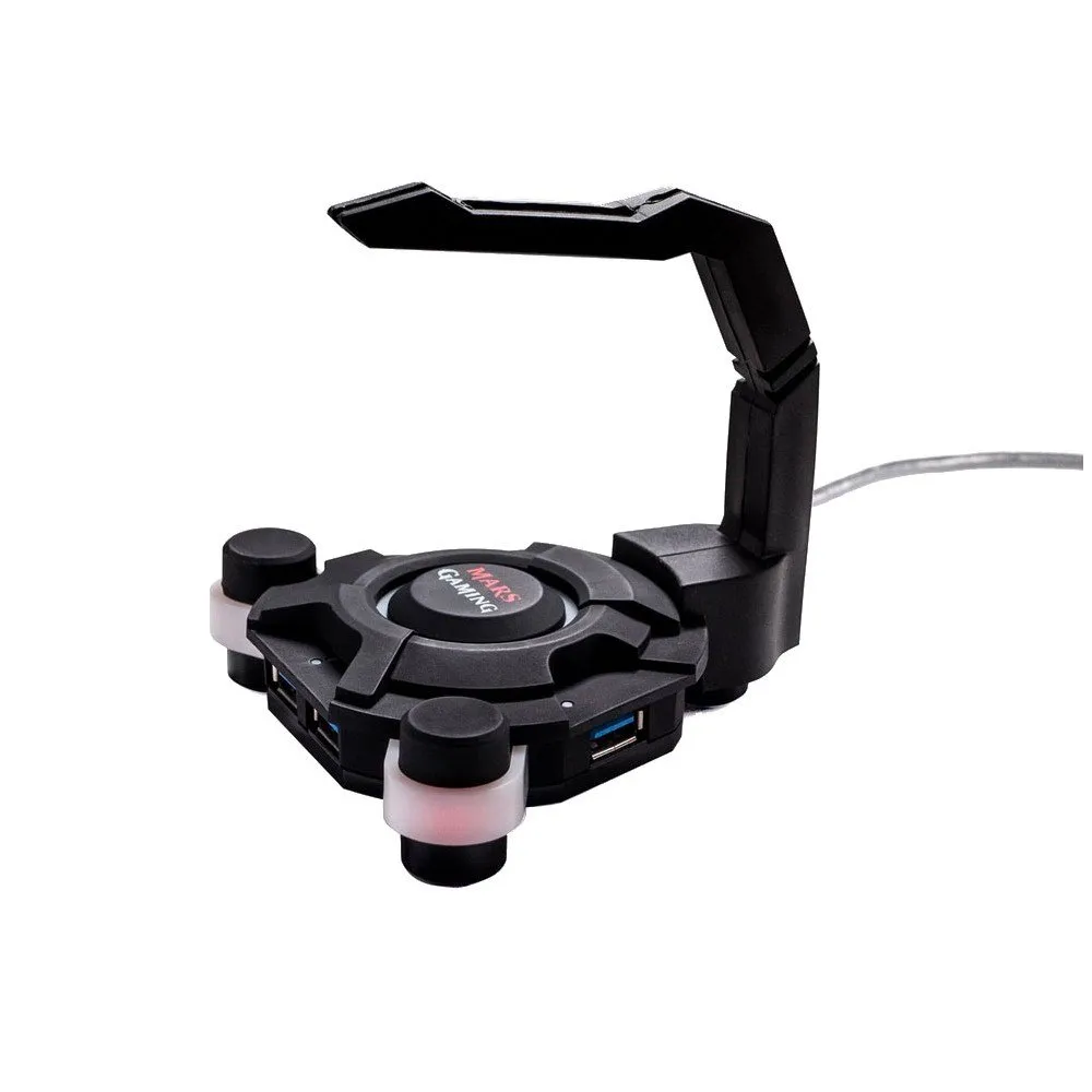 Mars Gaming MMS2 hub USB 3.0 4 porte con bungee mouse LED