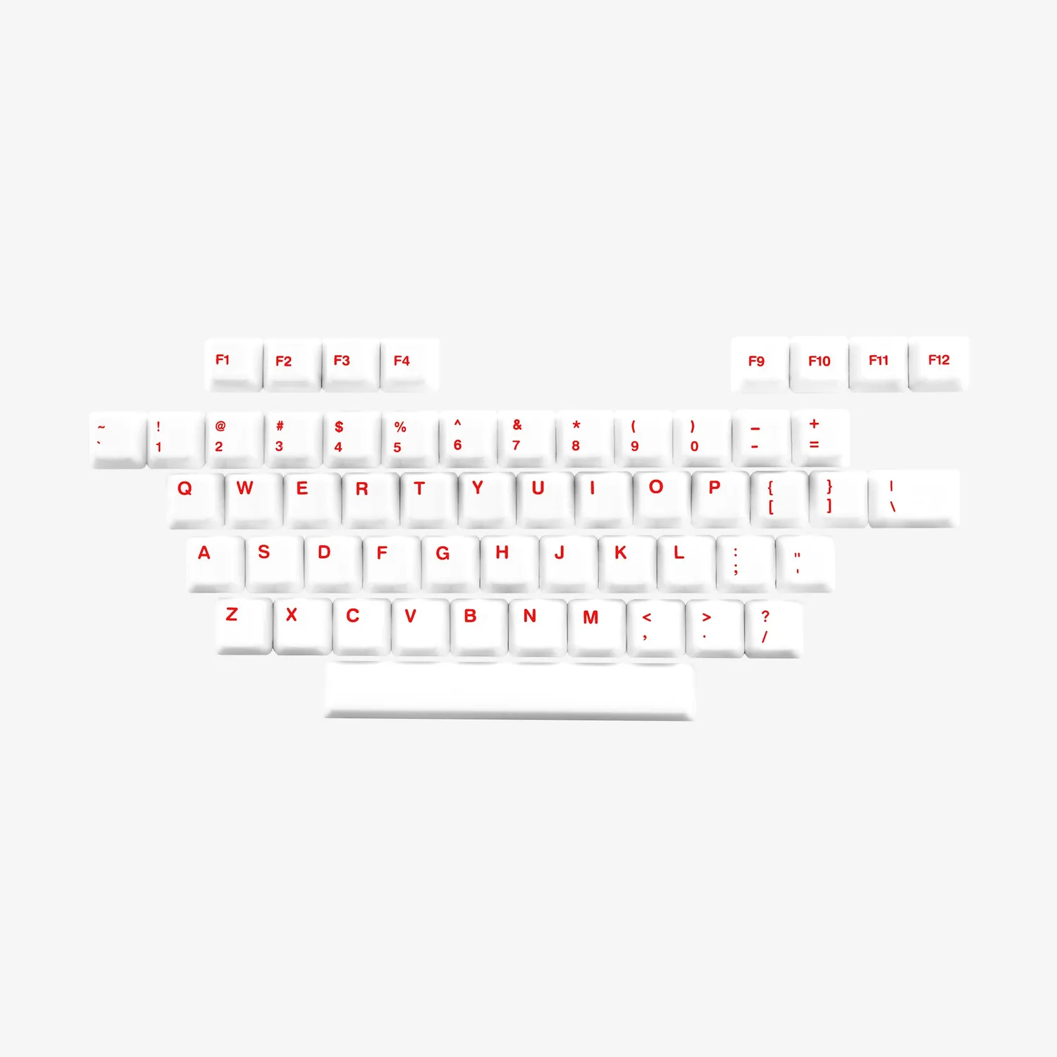Cerakey A Set-Alpha Plus keycap ceramica set base bianco