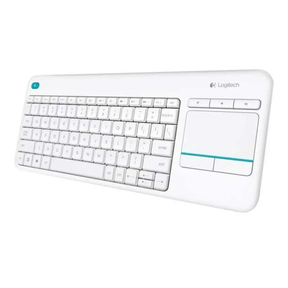 Logitech K400 Plus tastiera wireless bianca con touchpad