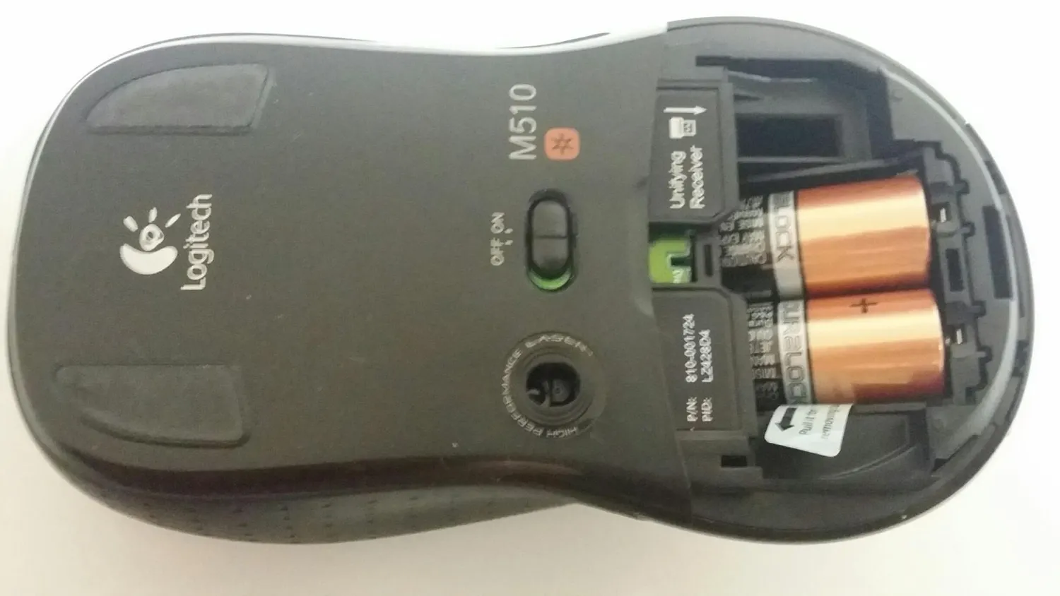 Logitech M510 mouse wireless laser ergonomico grigio