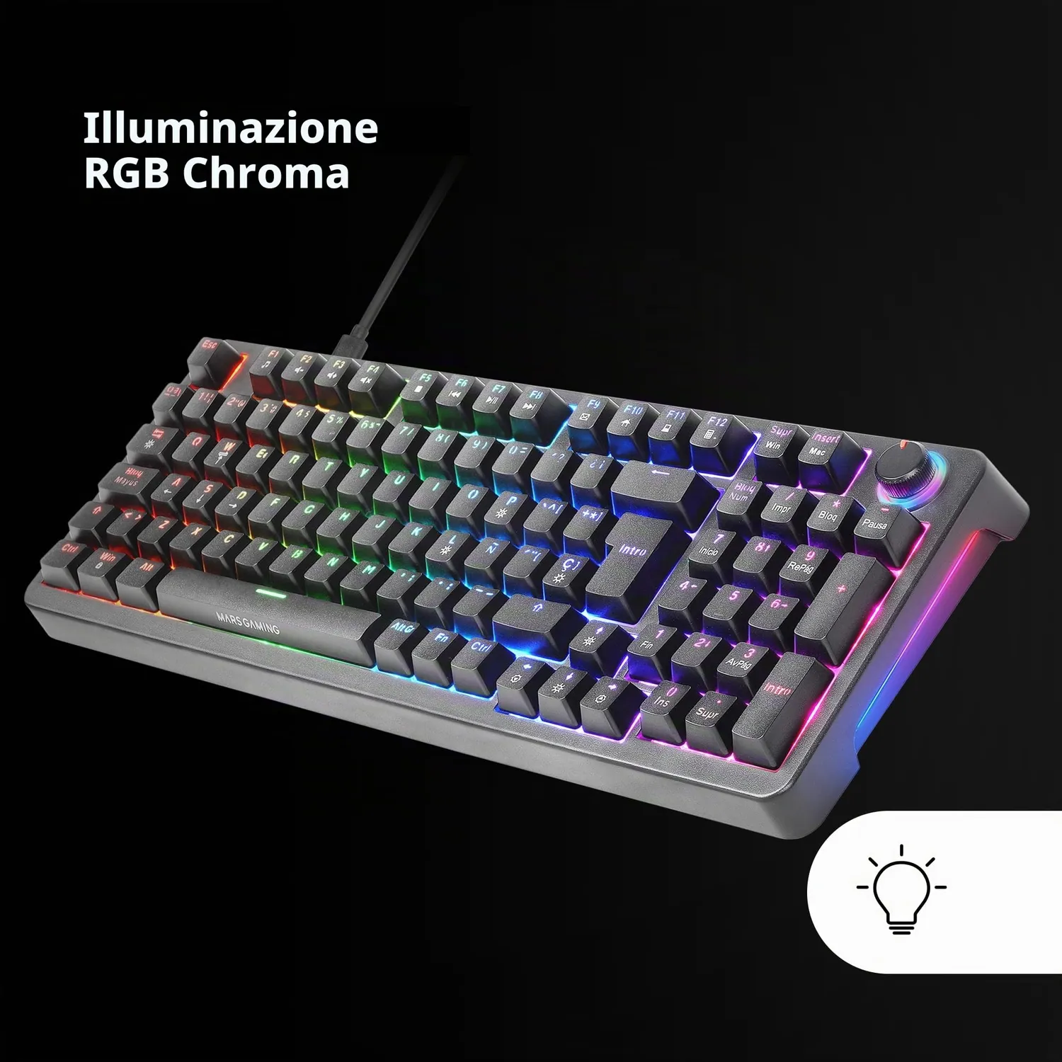 Mars Gaming MKPRO Tastiera Meccanica RGB IT Nera Silent