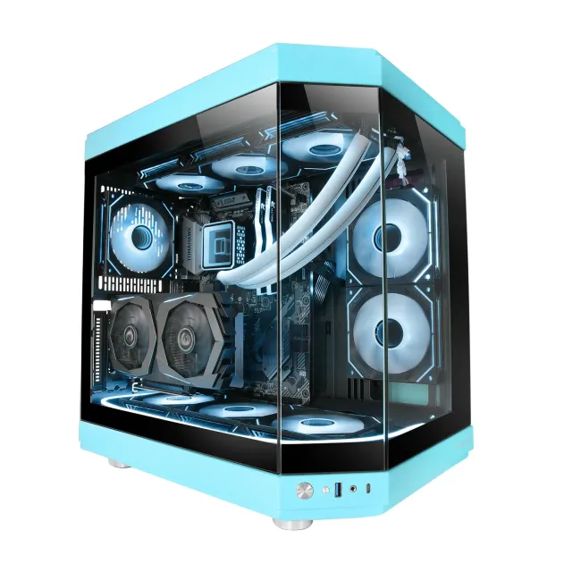 Mars Gaming MC-3T case ATX vetro blu tripla finestra