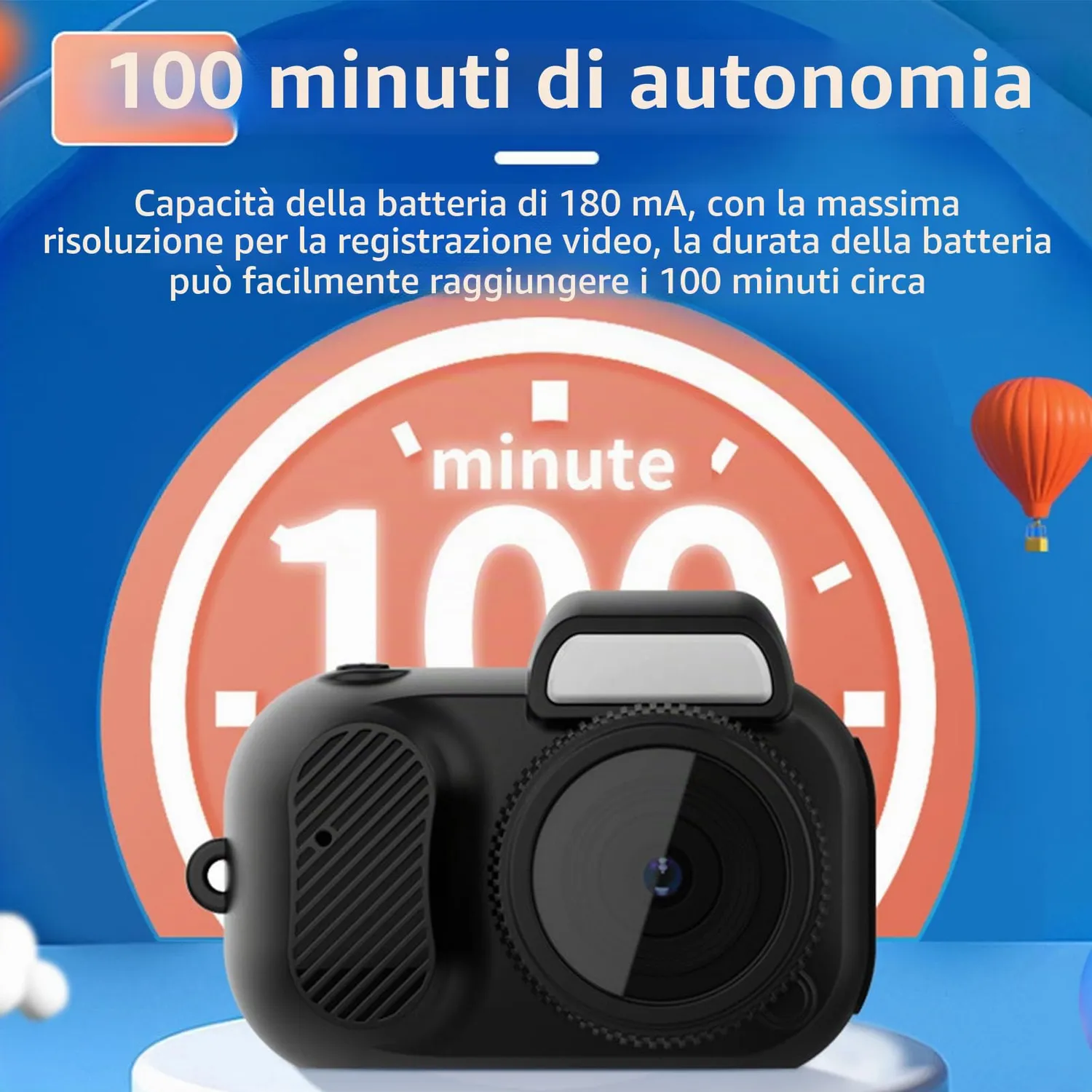 Zunate mini fotocamera 1080p 2MP con schermo 0,96 pollici