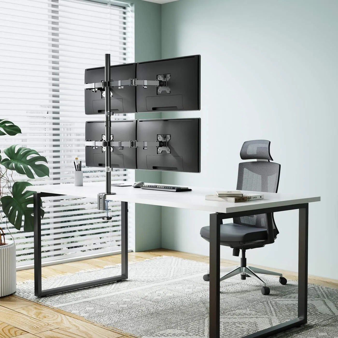 Manhattan Supporto 4 Monitor 13-32" da Scrivania Nero