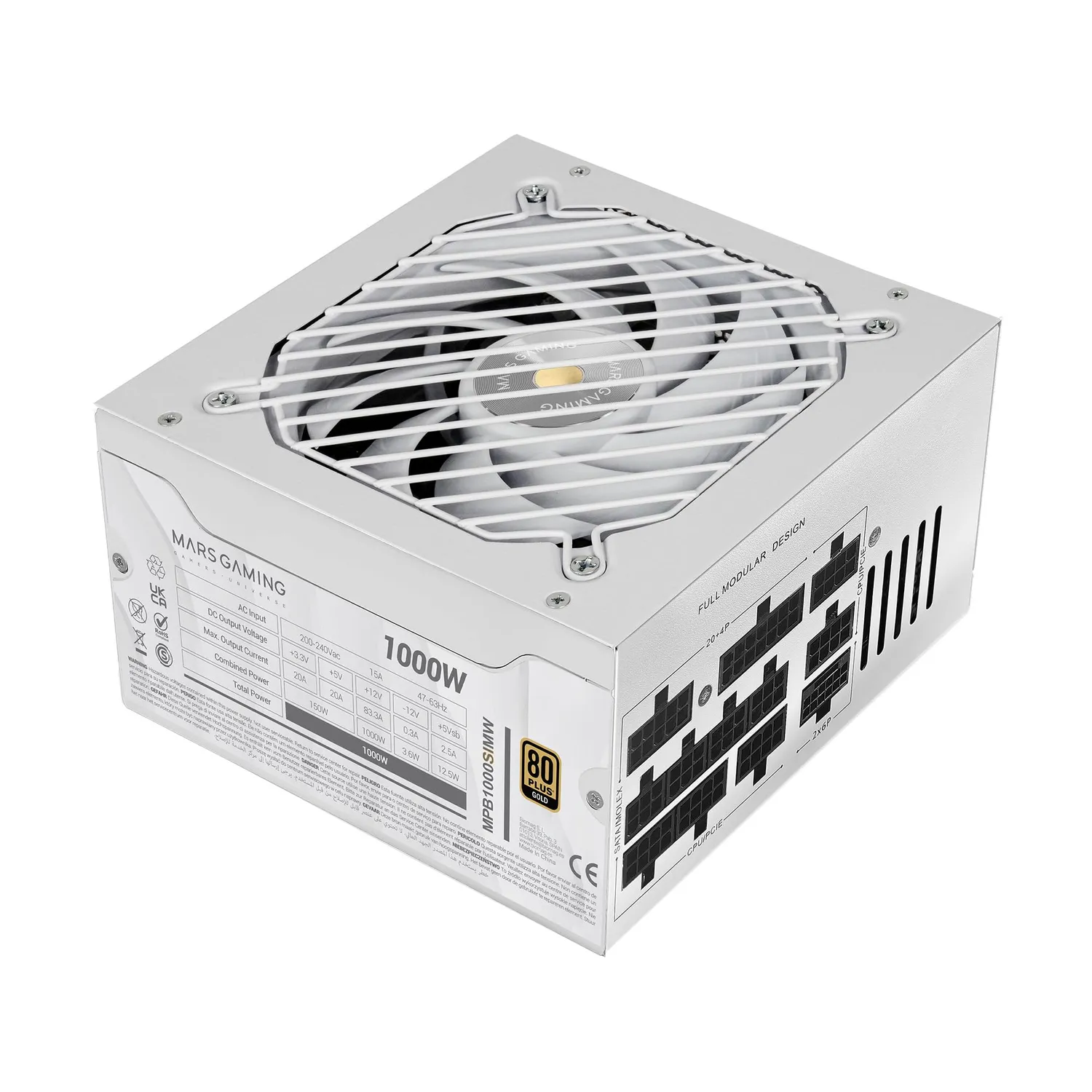 Mars Gaming MPB1000SIM alimentatore 1000W nero Gold ATX