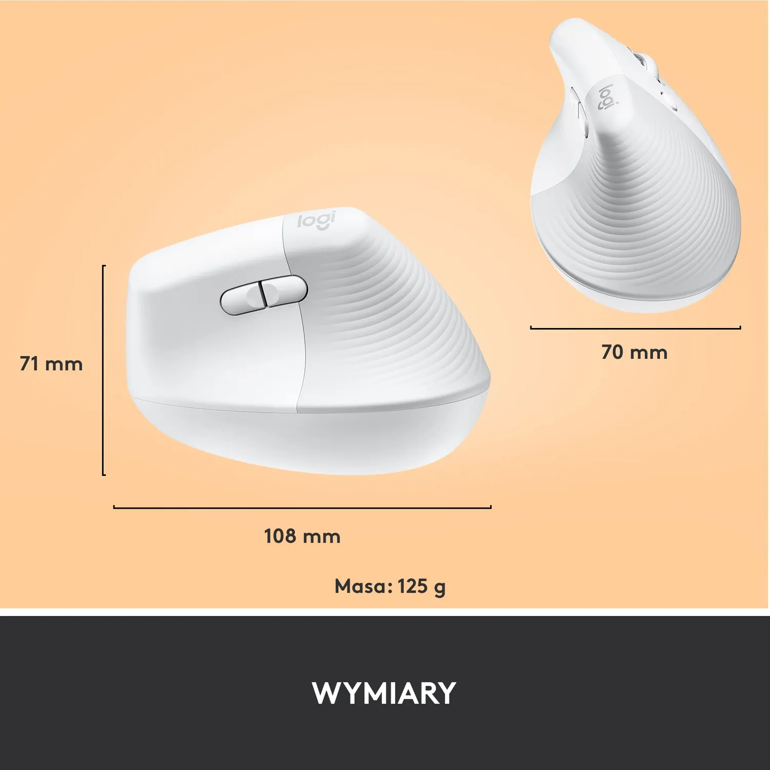 Logitech Lift for Business mouse verticale wireless bianco