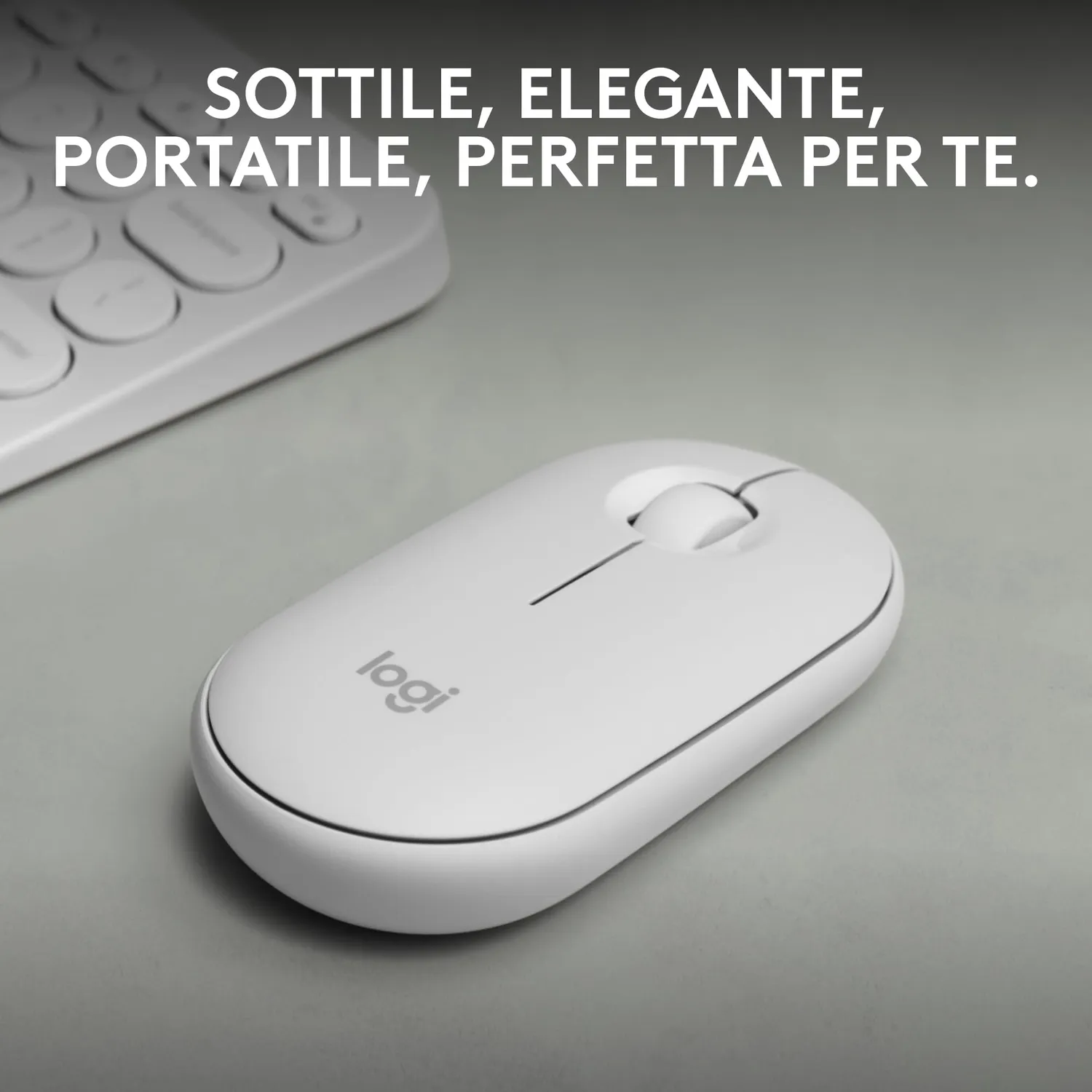 Logitech Pebble 2 M350s mouse bluetooth bianco silenzioso