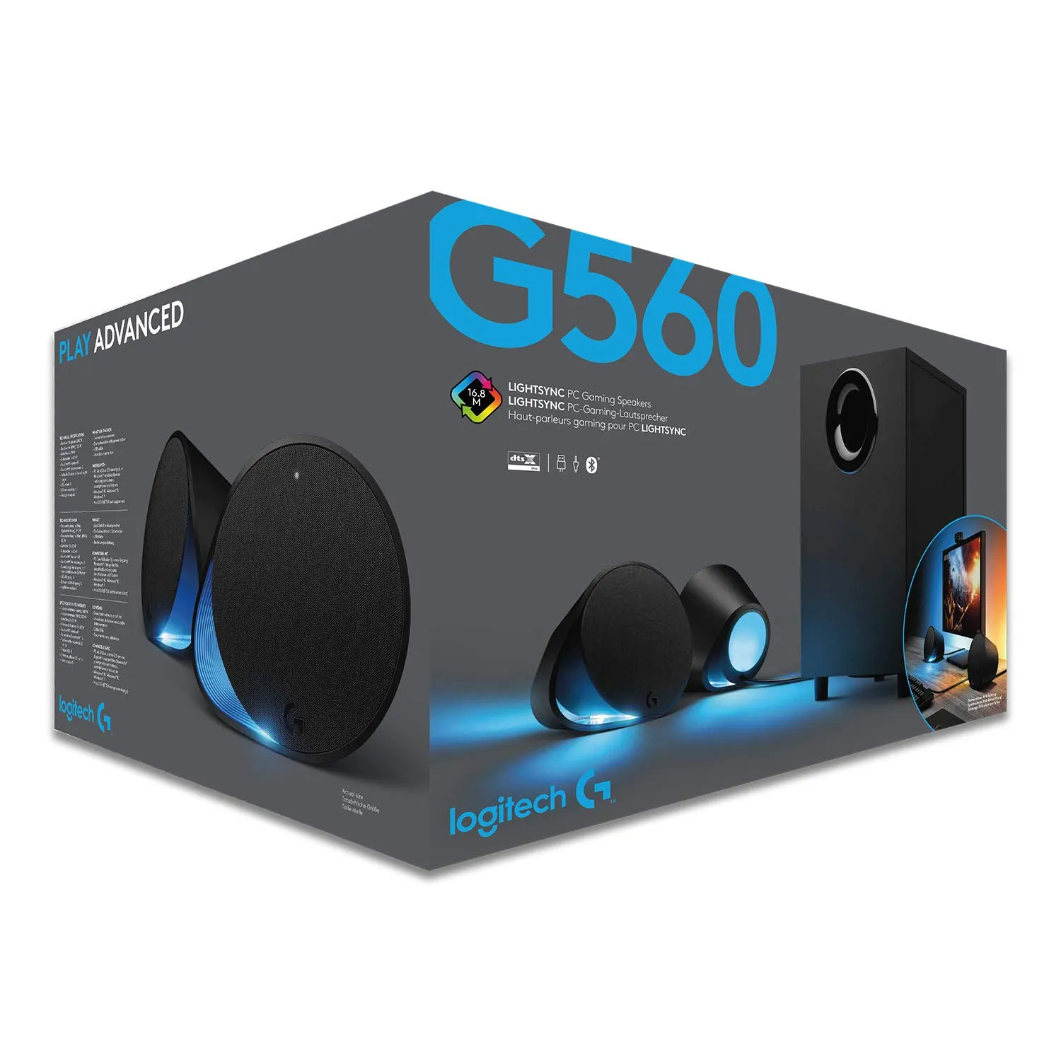 Logitech G560 casse gaming 2.1 RGB 240W Bluetooth