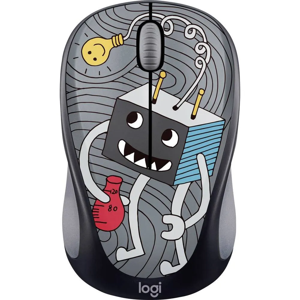 Logitech M238 Doodle mouse wireless Champion Coral con adesivi