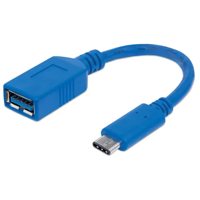 Manhattan Cavo USB-C a USB-A femmina 1 m blu