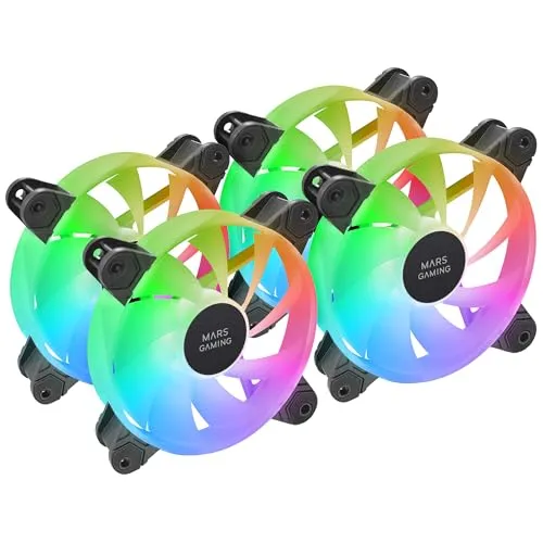 Mars Gaming MF-4A Kit 4 Ventole 120mm ARGB Nero