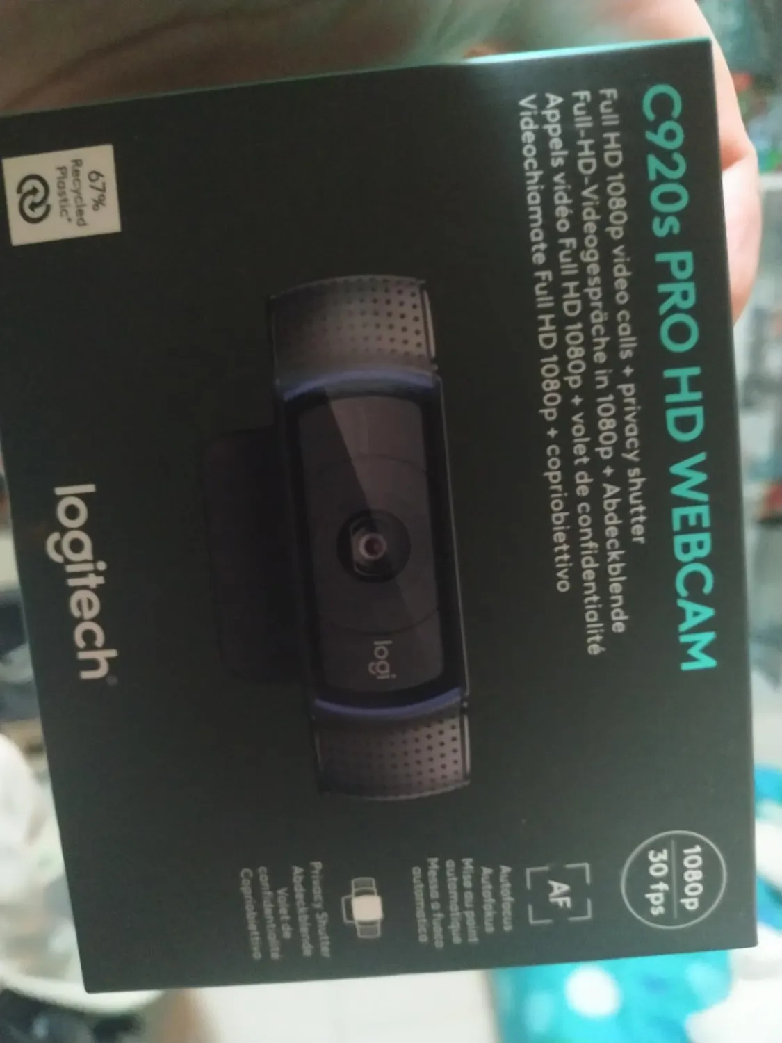 Logitech C C920S HD Pro webcam Full HD 1080p nera